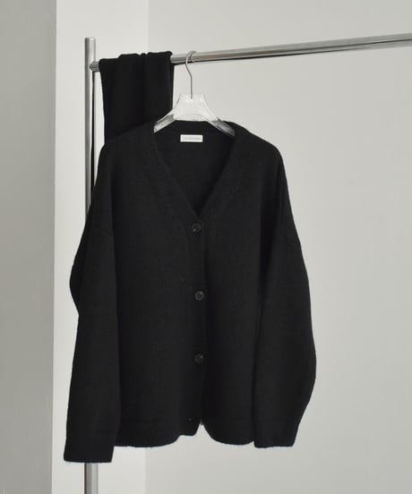knit-02293　マフラー付き　ニットカーディガン　ブラウン　グレー　ブラック