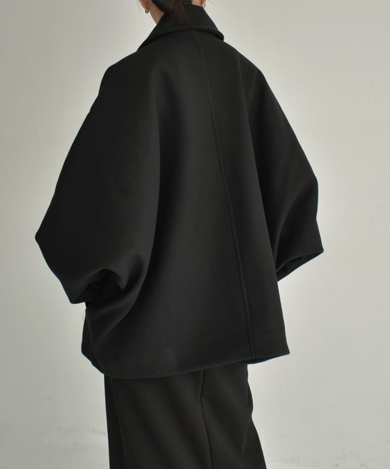 coat-02053 ドルマンスリーブ ミディ コート カーキ ブラック coat-02053 ドルマンスリーブ ミディ コート カーキ ブラック