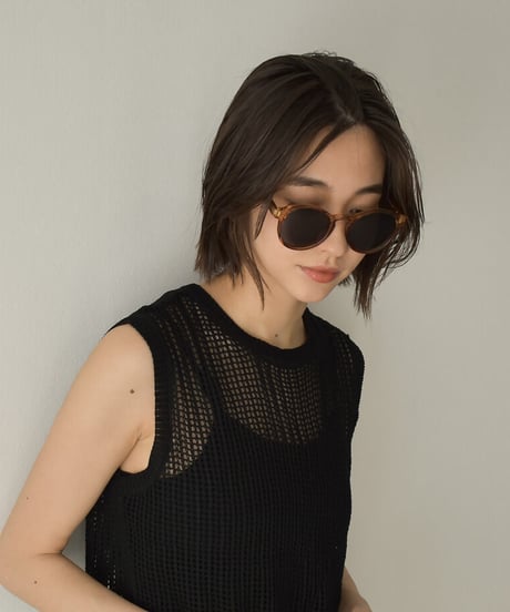 sunglasses-02036　UV400　クリアフレームサングラス　ダークブラウン　ブラウン　ブラック