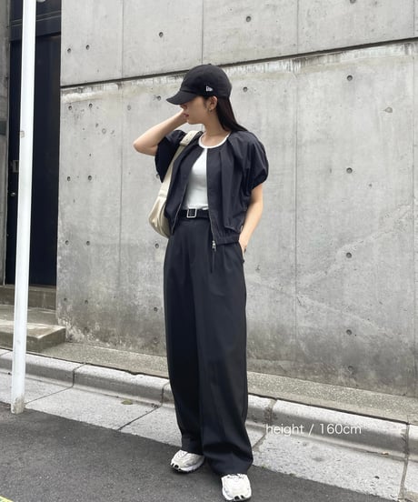 tops-02477　ダブルジップ バルーントップス　グレー　ブラック