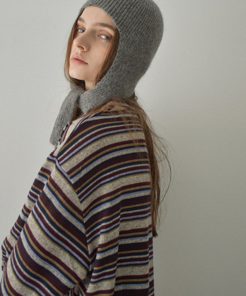 D-due オーバーニット　ボーダー 10月下旬入荷分 予約販売 tops-02572 マルチボーダー ニットプル