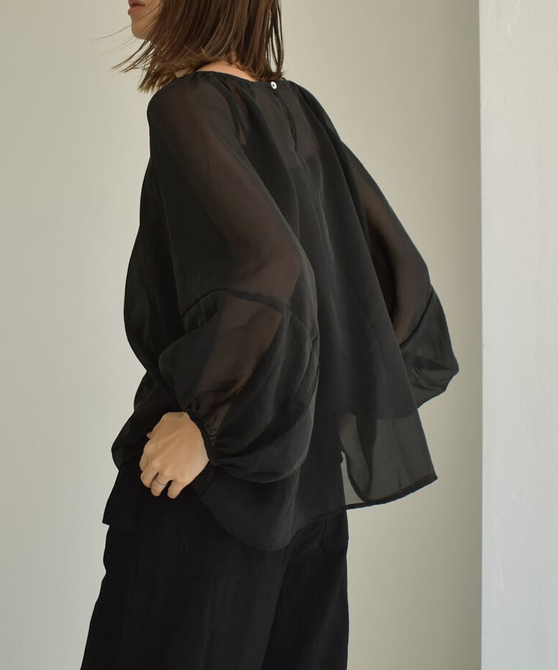 tops-02407 インナーキャミ付き ランタンスリーブ シアー tops-02407 インナーキャミ付き ランタンスリーブ シアー