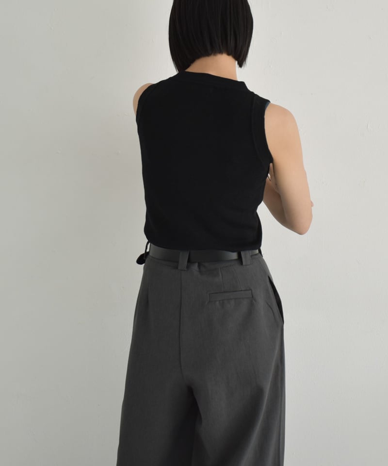 nh-knit-02325 ニット タンクトップ エクリュ グレー ブラック | L a v