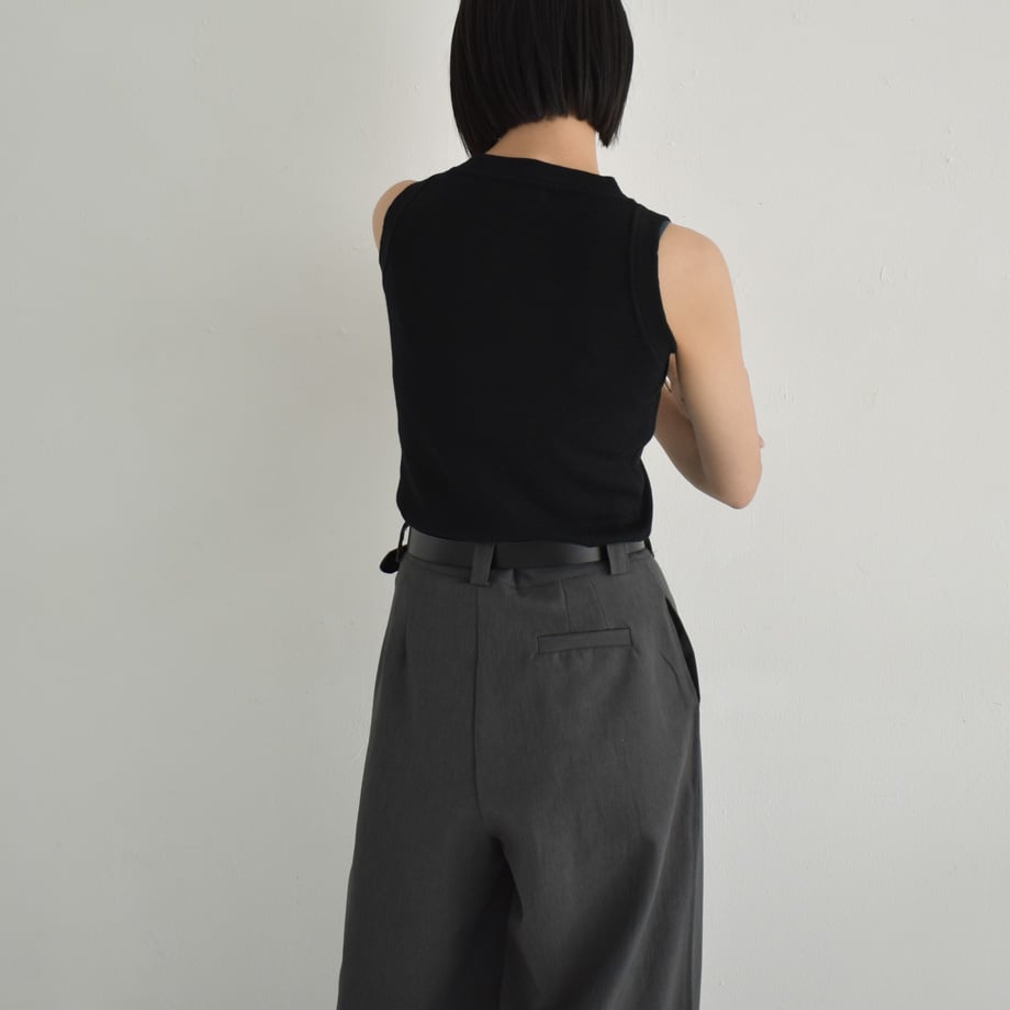 nh-knit-02325 ニット タンクトップ エクリュ グレー ブラック | L a v