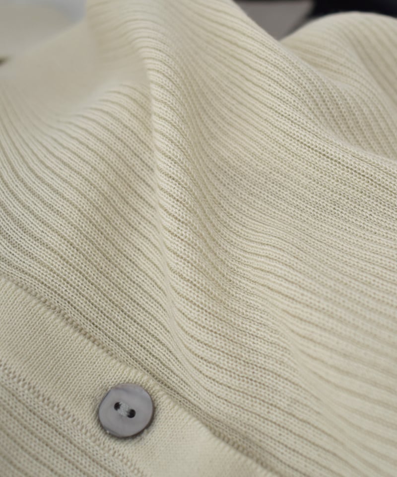 knit-02316 スキッパーリブ ニット エクリュ モカグレージュ ブラック