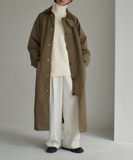 coat-13001 　撥水　ステンカラーコート　ベージュ　カーキ