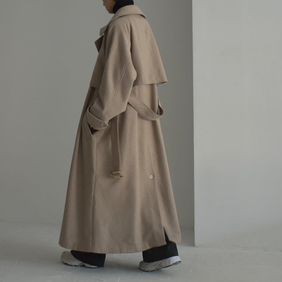 coat-13005 ウールブレンド トレンチコート オートミール | L a v i s h
