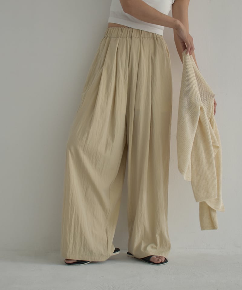 【タグ付き】luxe　ルーズオックスワッシャー イージーパンツ　ブラウン journal standard luxe＊ルーズオックスワッシャーイージーPN