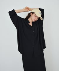 tops-02609　オーバーサイズ ルーズ シャツ　ホワイト　ブルー　ブラック