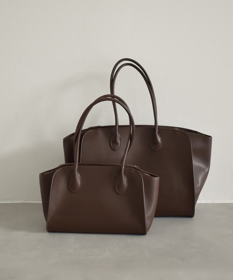 bag2-02669 フェイクレザー BIG トート バッグ キャメル ブラウン