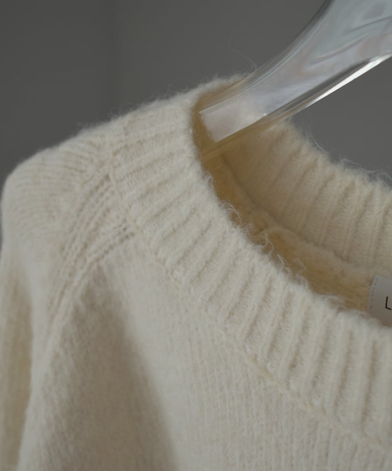 knit-02288 クルーネック ニット プルオーバー エクリュ グレー
