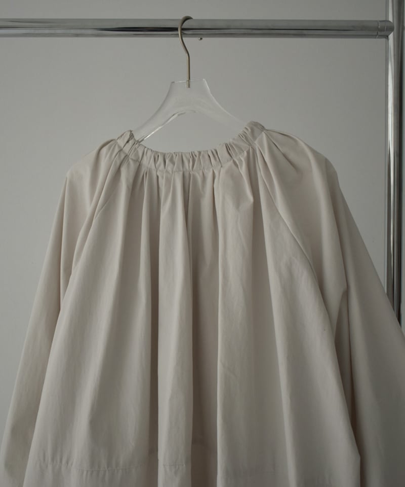 onepiece-12011 ジップギャザー バルーン ワンピース グレージュ