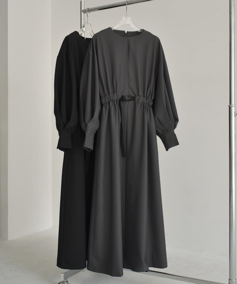 onepiece-12013 ウエストベルト ワンピース グレー ブラック | L a v i