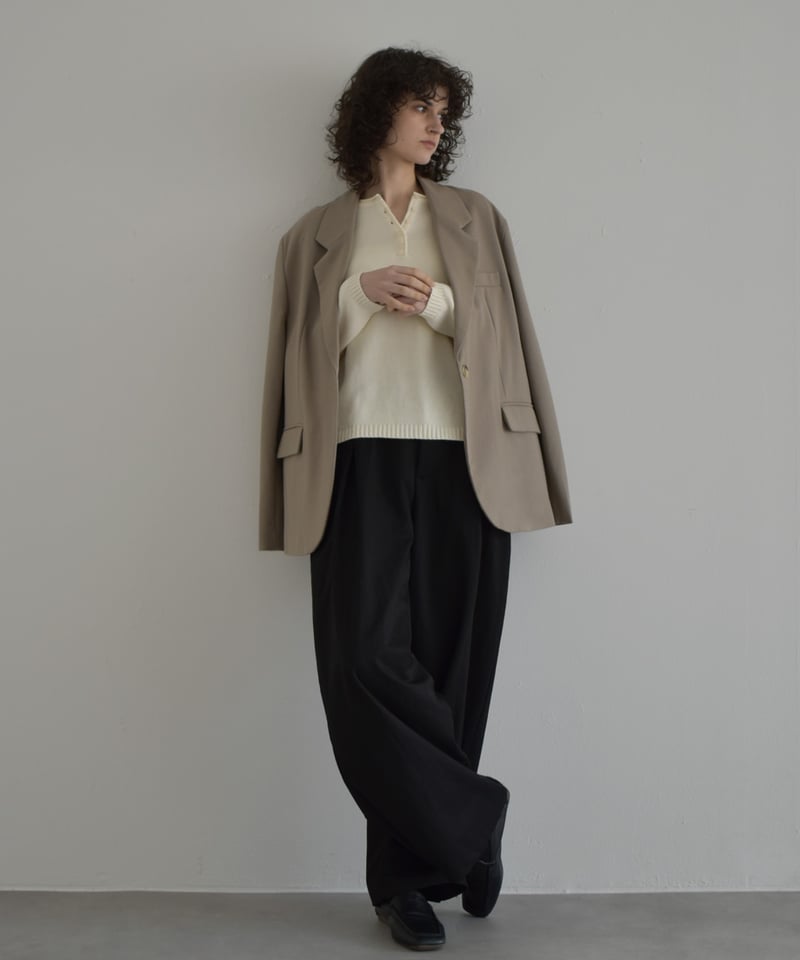 jacket-02028 オーバーサイズ テーラード ジャケット ベージュ | L a v