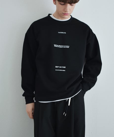 【UNISEX】 tops-02590　"SOT SO FAR"  ロゴ プルオーバー　グレー　ブラック