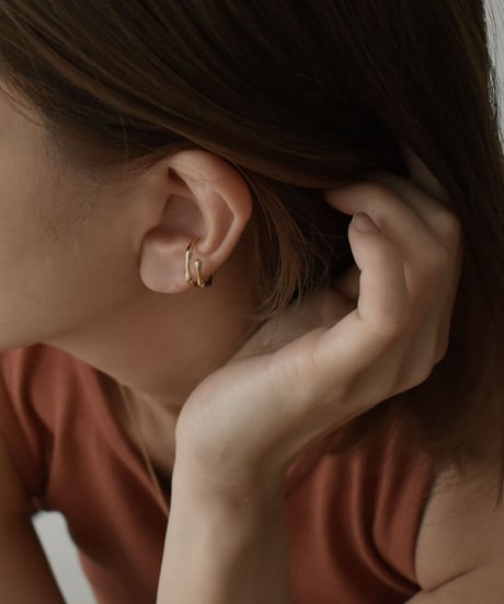 mb-earcuff-02032　SV925　ブランチツーライン イヤカフ　シルバー　ゴールド　シルバー　ゴールド シルバー925