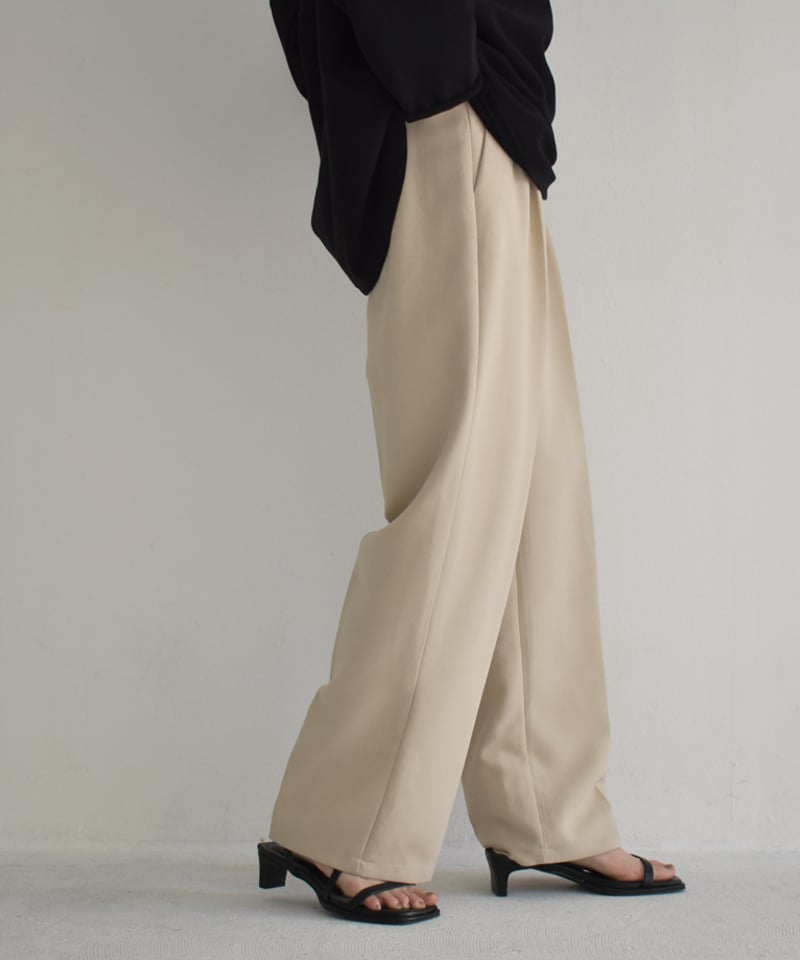 bottoms-07015 タックストレートパンツ エクリュ ベージュ | L a v i s