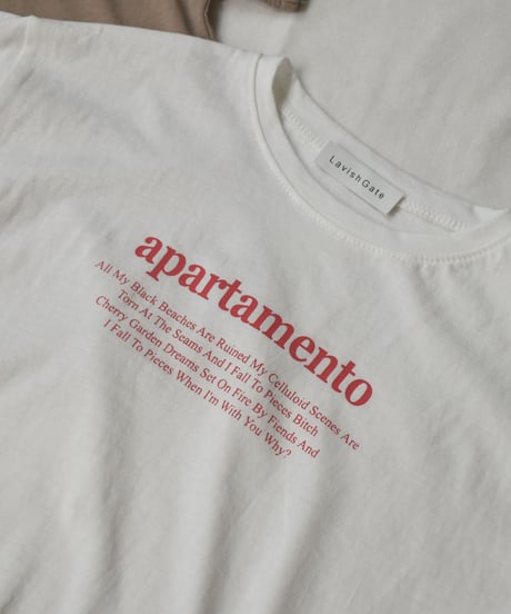 nh-kidstops-02001　キッズ クルーネック テキストＴシャツ　ホワイト　モカ