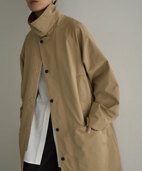 coat-13001 　撥水　ステンカラーコート　ベージュ　カーキ