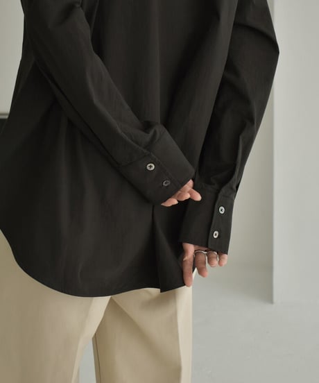 tops-02379　コットンラグランドレスシャツ　ホワイト　ブラック