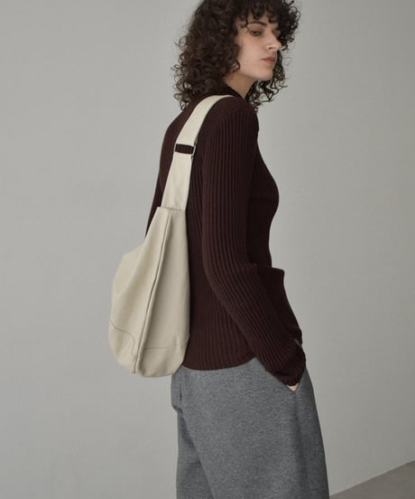 knit-02305　ハイネック リップル ニット　アイボリー　ブラウン　ブラック