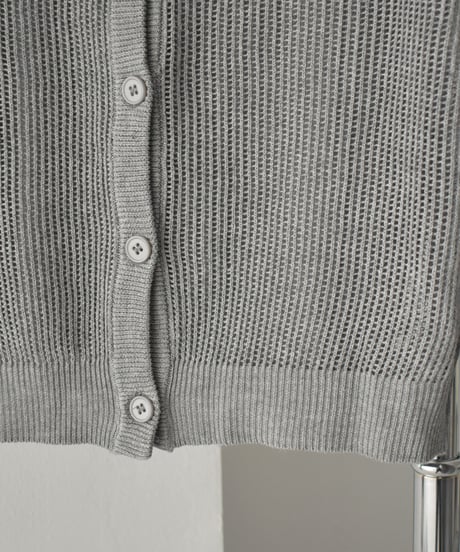 knit-02320　キャミソール付き コンパクト メッシュ カーディガン　エクリュ　グレー　ターコイズ