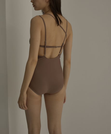 swim-02422　アシンメトリー　ワンピース　水着　ダスティピンク