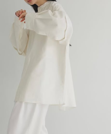【STUDIO ENUL】 2way band collar shirt　100002