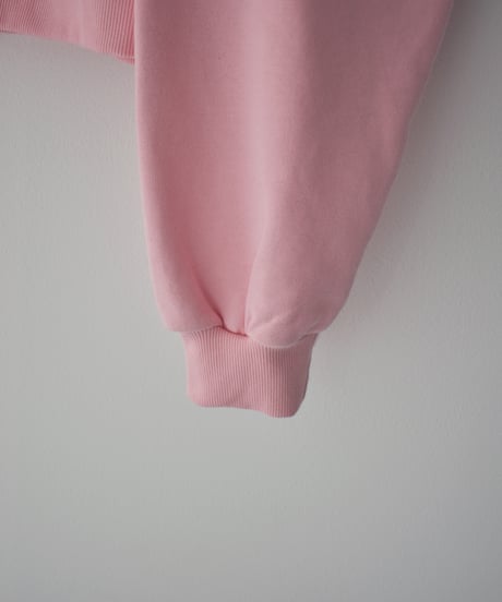 tops-02597　クロップド ワイド スウェット プルオーバー　ピンク