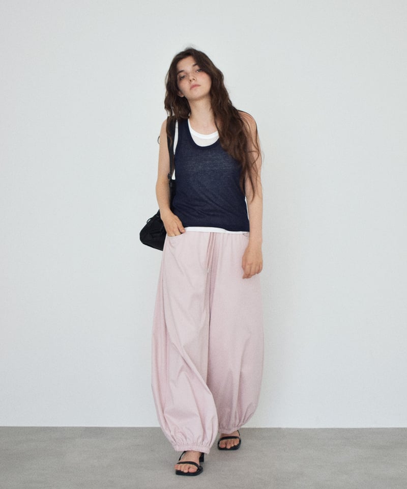 nh-tops-02610 シアー レイヤード タンクトップ セット ブルー グレー