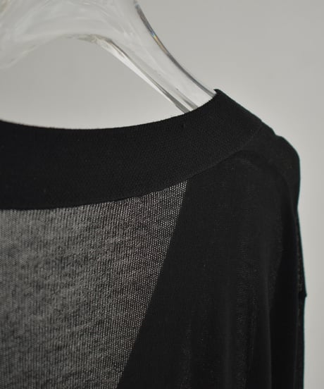 knit-02329　オーバーシアーカーディガン　ブラック