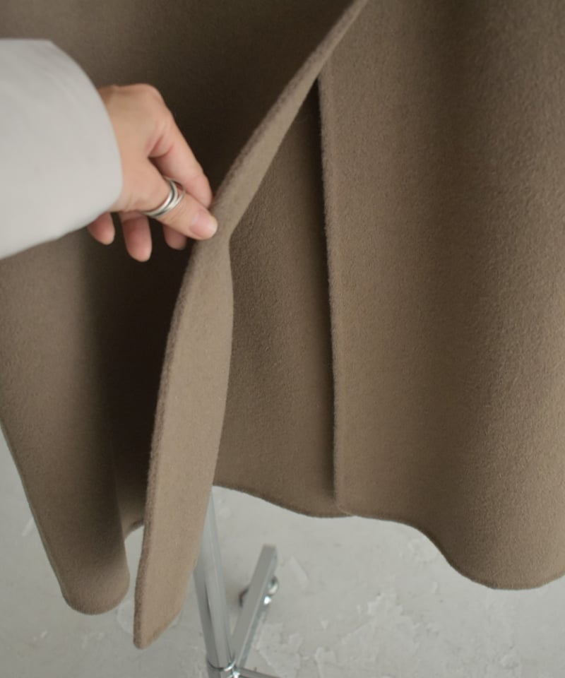 coat-02030 ウール トレンチコート リバー仕立て モカ | L coat-02030 ウール トレンチコート リバー仕立て モカ | L