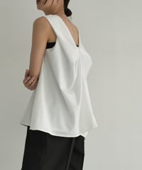 tops-02480　バックツイストノースリーブ　ホワイト　ブラック