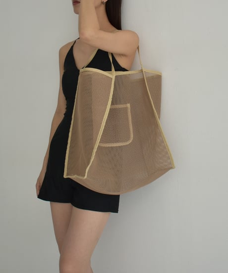 nh-bag2-02492　ビッグ シアーバッグ　モカベージュ　ブラック