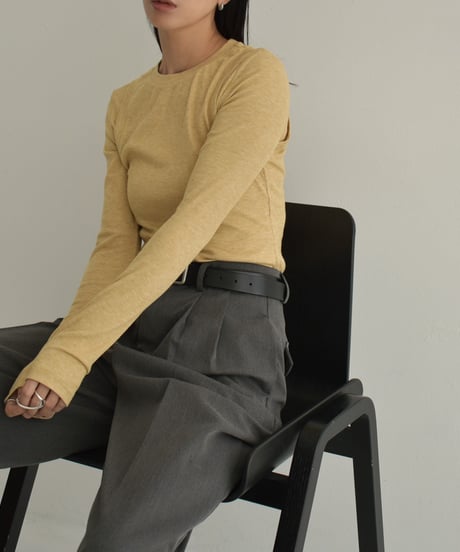 tops-02510　レイヤード ライク トップス　マスタード　グレー
