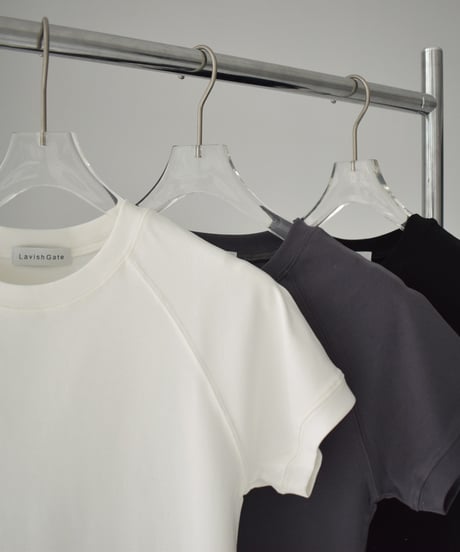 nh-tops-02489　ラグランスリーブ　Tシャツ　チャコール　ブラック