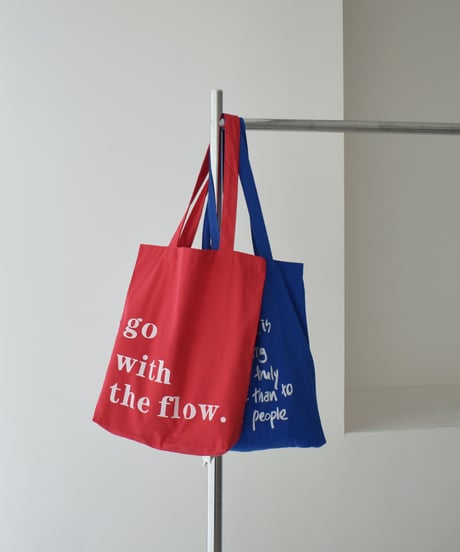 mb-bag2-02678　テキストロゴ カラー トートバッグ　レッド　ブルー