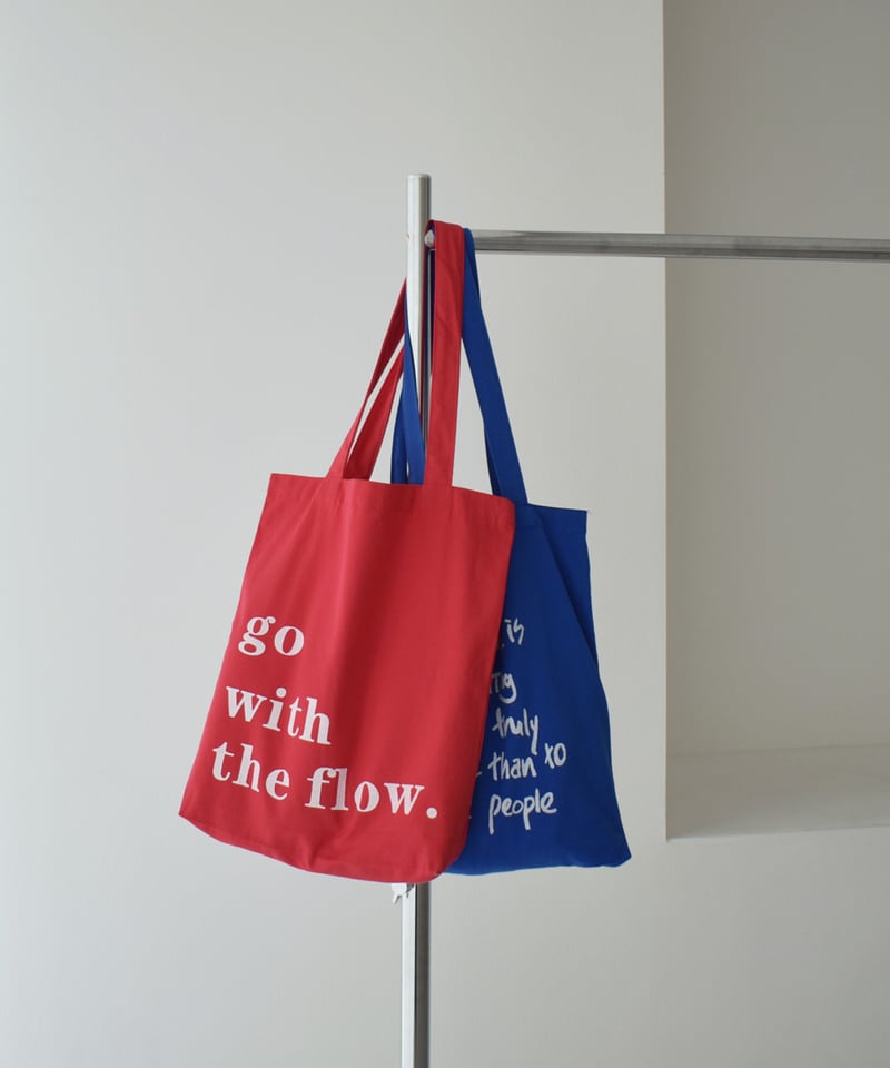 mb-bag2-02678U テキストロゴ カラー トートバッグ レッド ブルー | L