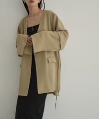 【STUDIO ENUL】jacket-14001　2way オーバーサイズ ジャケット　ベージュ　ブラック
