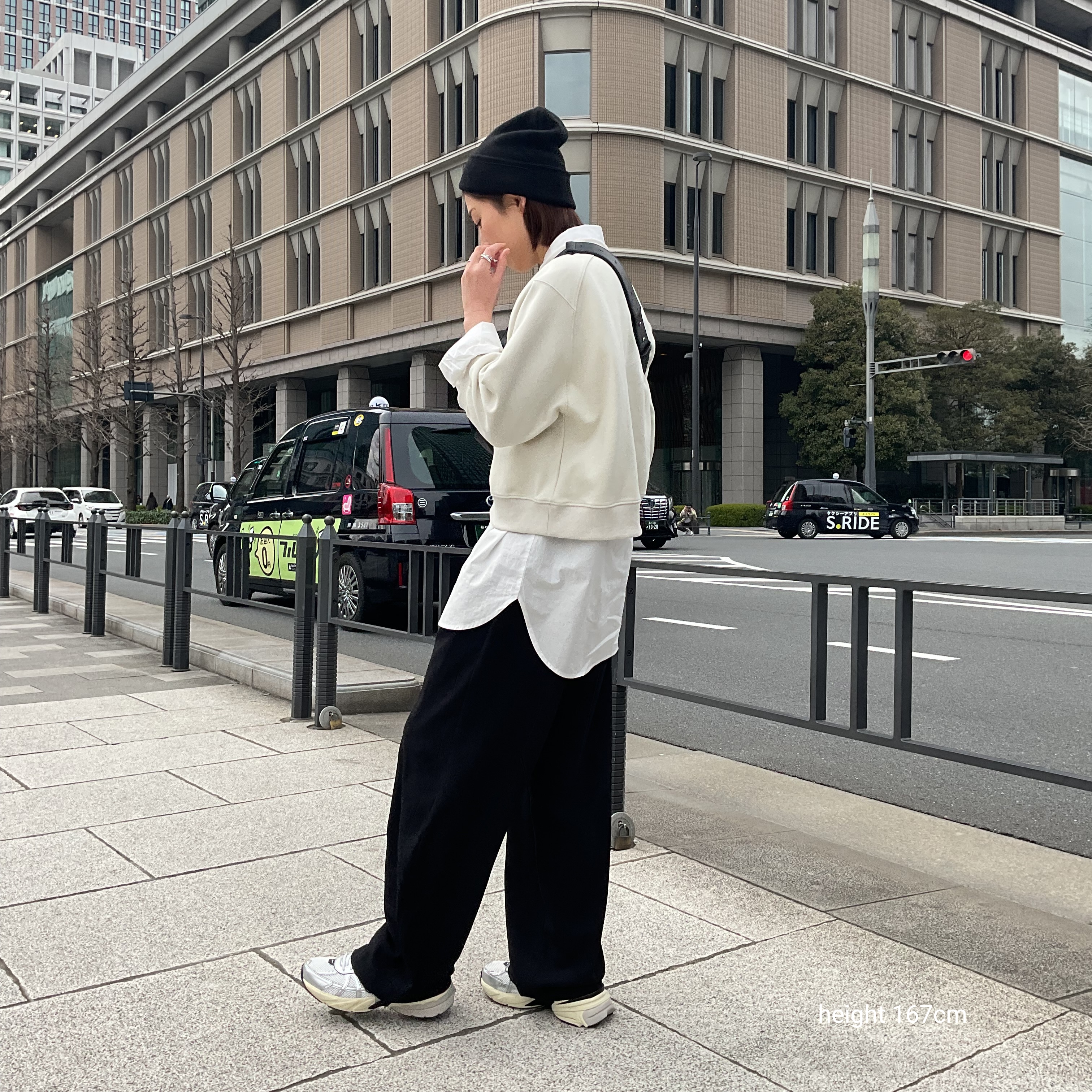tops-02452 7分袖 スウェットプルオーバー エクリュ ネイビー | L