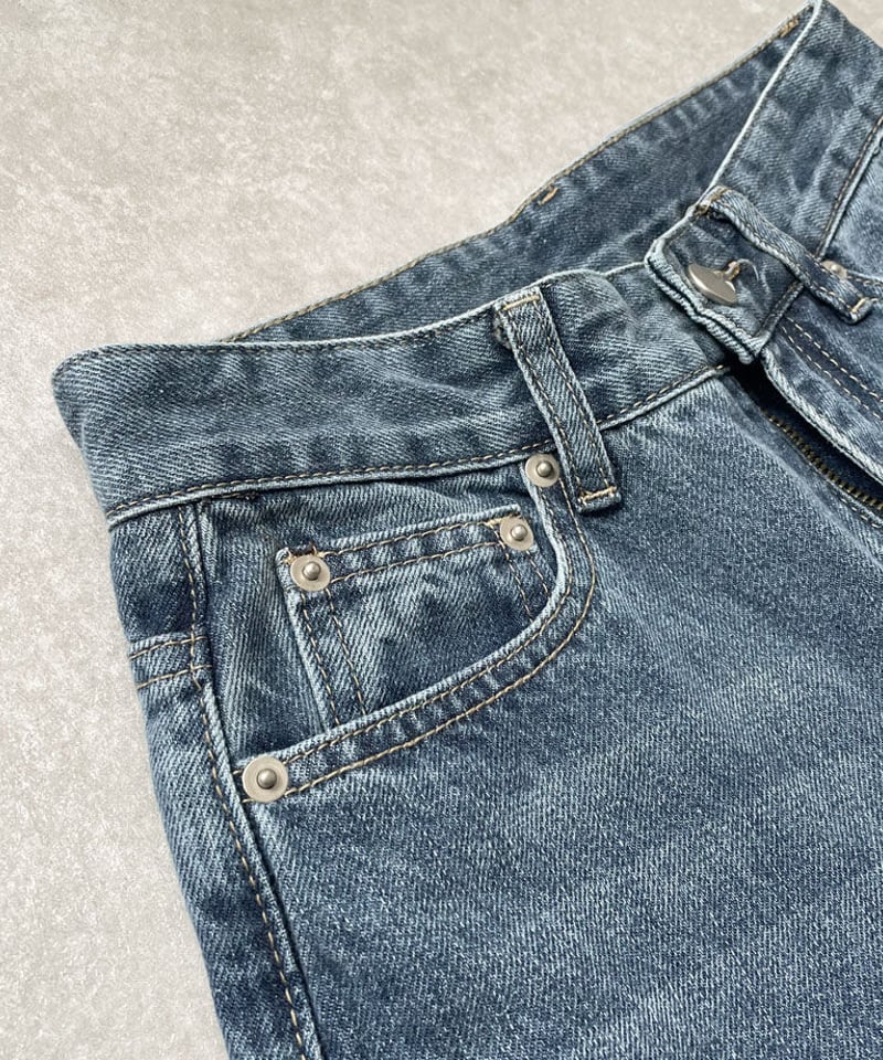 bottoms-02164 ロールアップデザインデニム ウォッシュブルー | L  