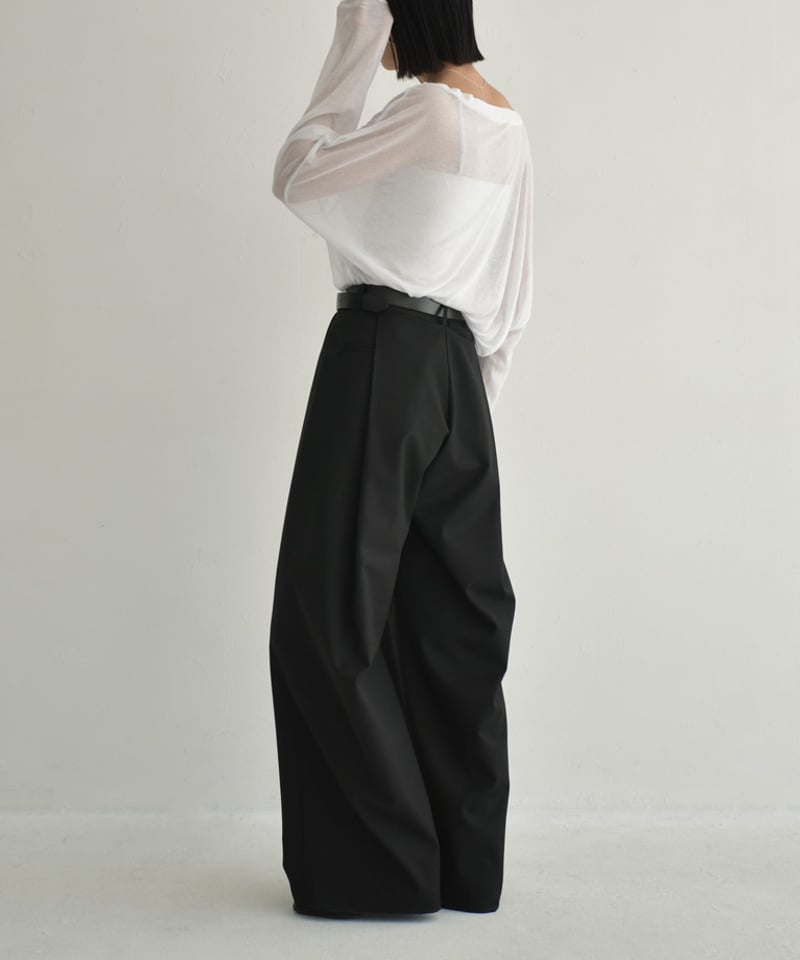 OMMO タックデザインコクーンパンツ黒 38 un3d. COMOLI Z01-03023 オックス ニータックカーゴパンツ color:BLACK