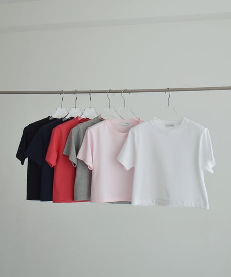 nh-tops-02462　6.2オンス クロップド コンパクト無地Tシャツ　ホワイト　グレー　ブラック　ネイビー　ピンク  レッド