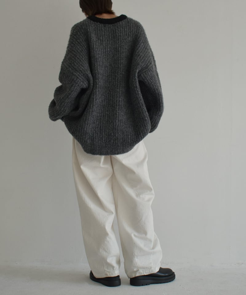knit-02217 クルーネック バイカラーニット プルオーバー knit-02217 クルーネック バイカラーニット プルオーバー