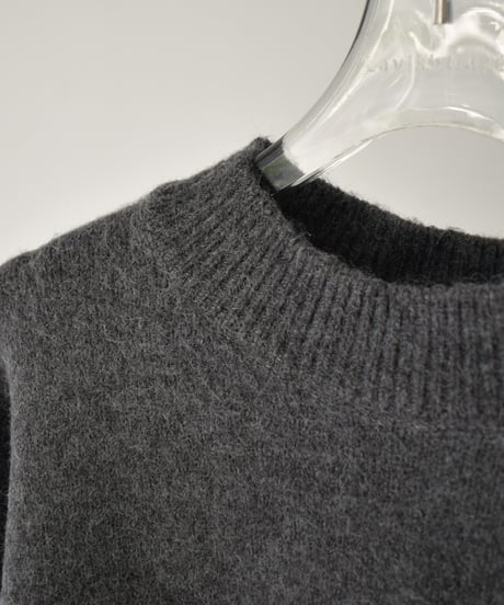 knit-02353　ワイドカフス スリーブ ニットプルオーバー　エクリュ　グレー　ダークグレー　ネイビー　ブラウン