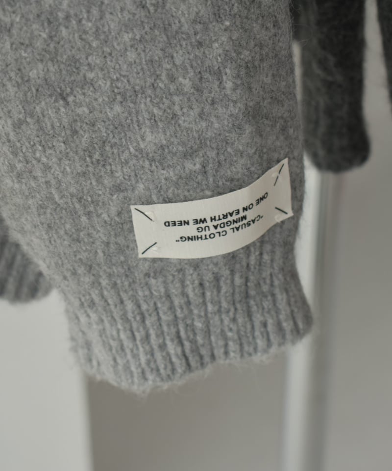 knit-02288 クルーネック ニット プルオーバー エクリュ グレー