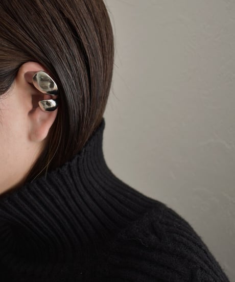 mb-earcuff-02019　コンビオーバル イヤーカフ　シルバー　ゴールド