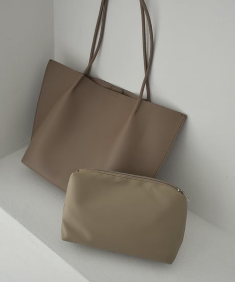 bag2-02652　トート バッグ ポーチ付き　エクリュ　モカ　ブラック