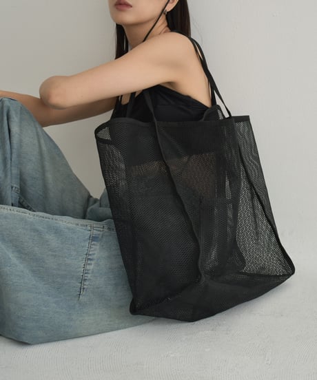nh-bag2-02492　ビッグ シアーバッグ　モカベージュ　ブラック