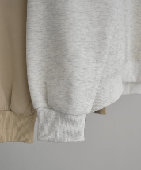 tops-02587　クルーネック プルオーバー　オートミール　ベージュ　チャコール